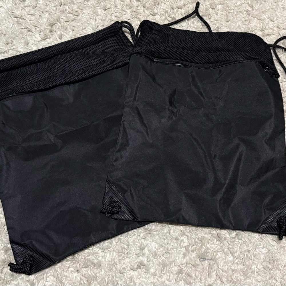 Black Drawstring Backpacks- Set of 2